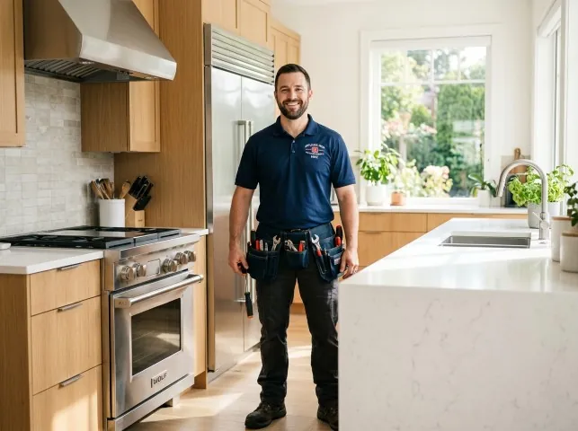 Appliance Repair Hero technician in a Algonac, MI kitchen after an appliance repair